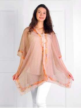 Reversible Pearl Chiffon Top with Desinger Print